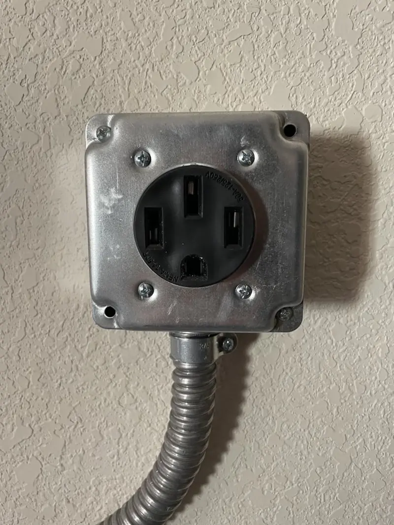NEMA 14-50 outlet installed for Electrical Panel Upgrade in Tempe